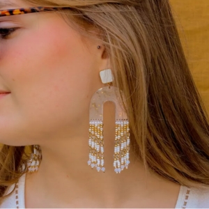 boucles d'oreilles frange perles Miyuki