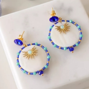 créoles bleu cobalt