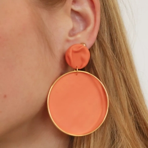 boucles d'oreilles p&acirc;te polym&egrave;re orange