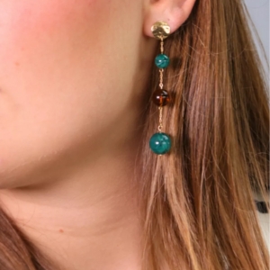 boucles d'oreilles cha&icirc;ne et perles