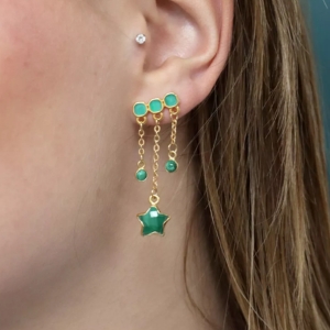 boucles d'oreilles en malachite