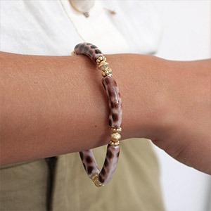 bracelet élastique léopard