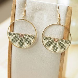 Boucles d'oreilles tissées Miyuki Cloud Dancer