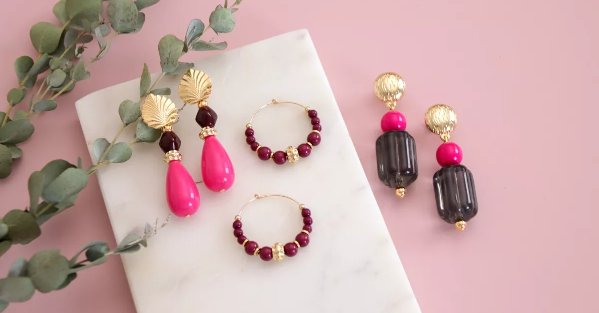 Boucles d'oreilles vintage rose