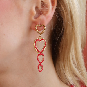 Boucles d'oreilles coeur Miyuki en Brick Stitch