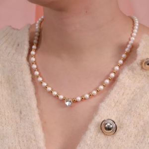 Collier coeur de cristal