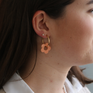 Boucles d'oreilles DIY avec perles fleur en r&eacute;sine