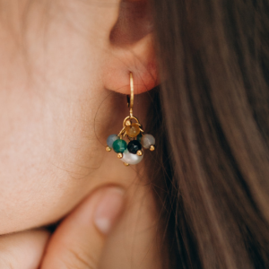 Boucles d'oreilles Agate teintes automnales
