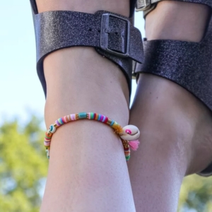 Bracelet de cheville perles heishi