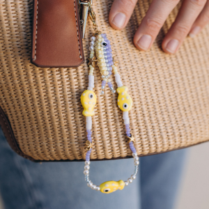 porte-cl&eacute;s marin perles de rocaille