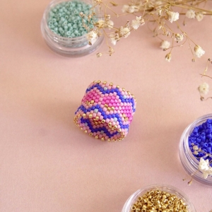 bague tissage de perles
