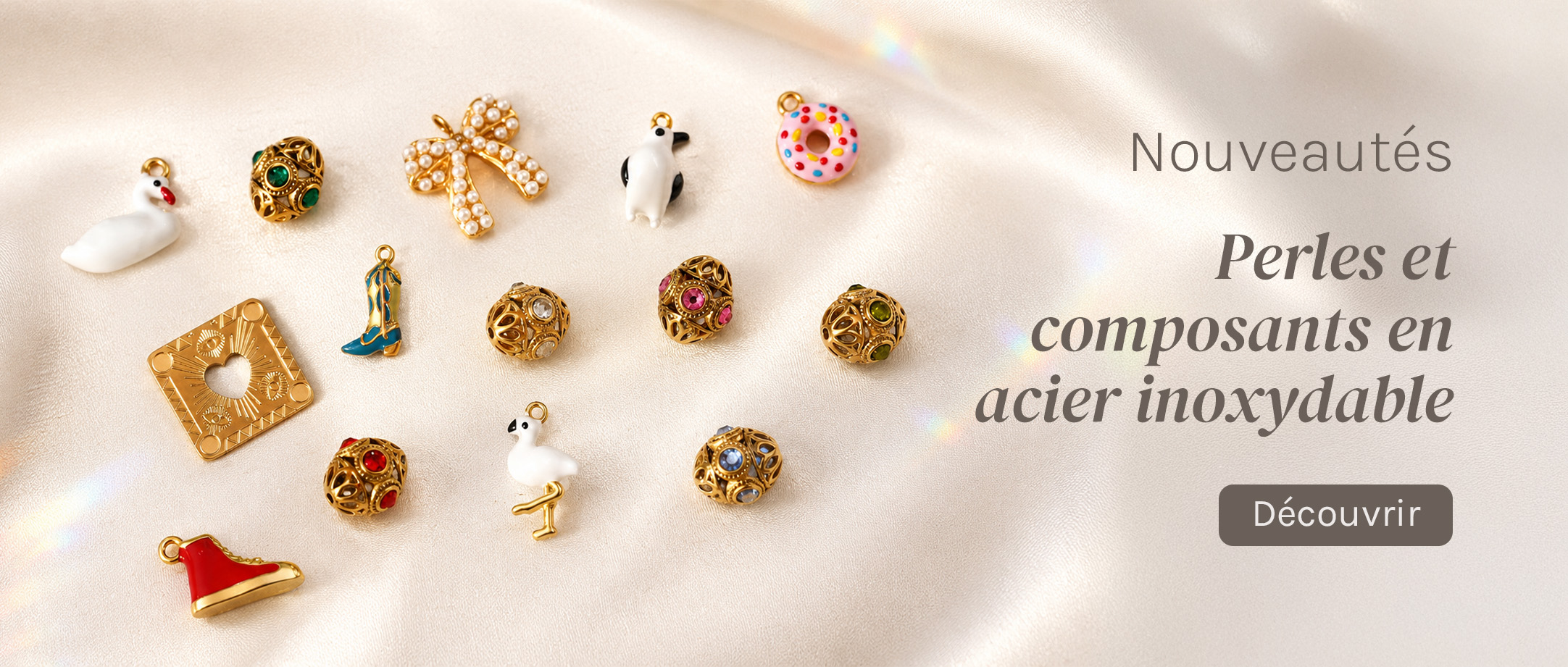 Perles et composants en acier inoxydable