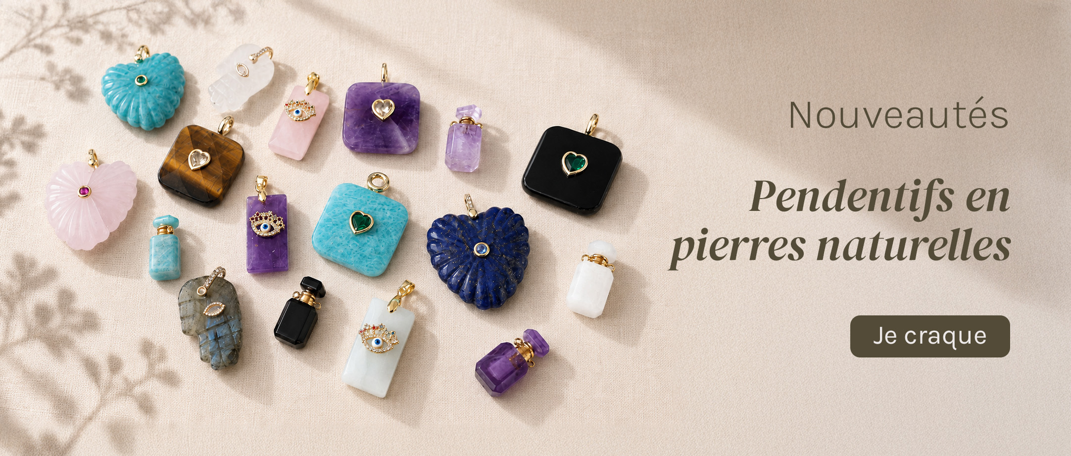 Nouveautés : pendentifs en pierres naturelles
