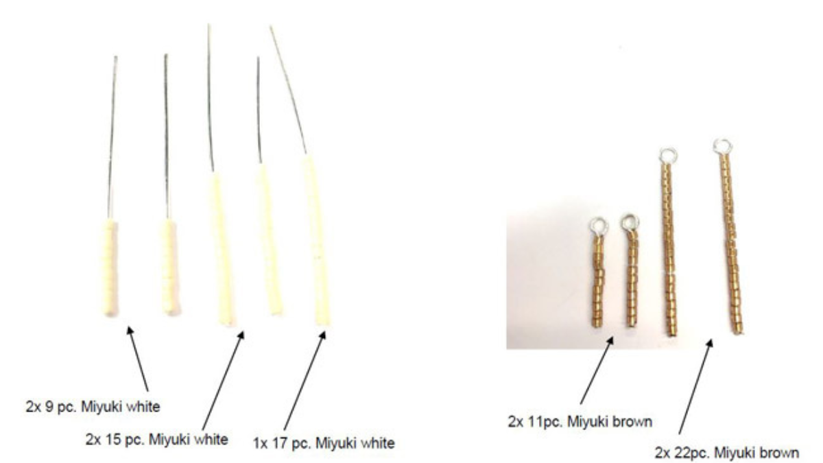 DIY Créoles ajourées coquillages cauris, Miyuki Delicas et perles PureCrystal : Etape 2