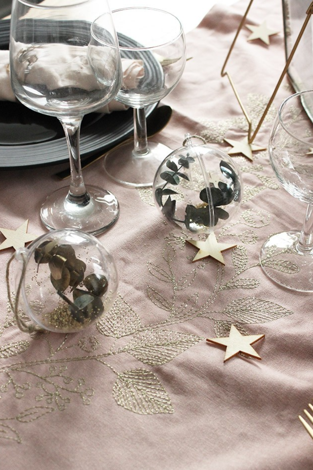 Schéma DIY : Boule de Noël transparente avec eucalyptus Schéma DIY : Boule de Noël transparente avec eucalyptus