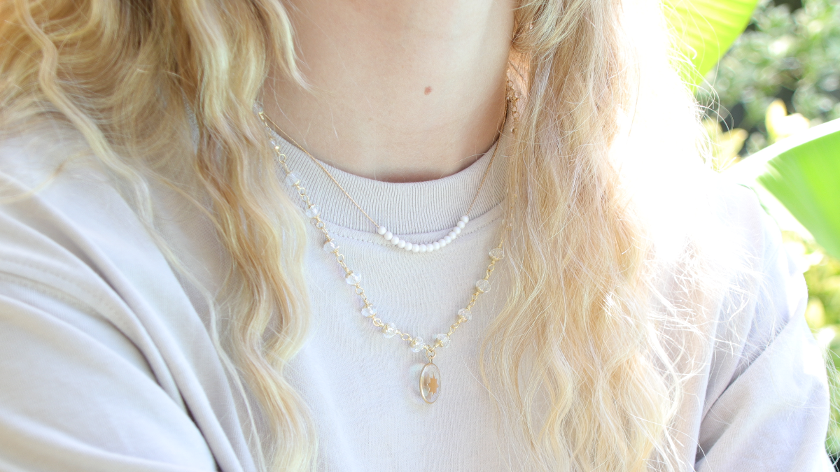 Tuto Collier gold filled (or laminé) avec pendentif inclusion étoile en résine UV LED