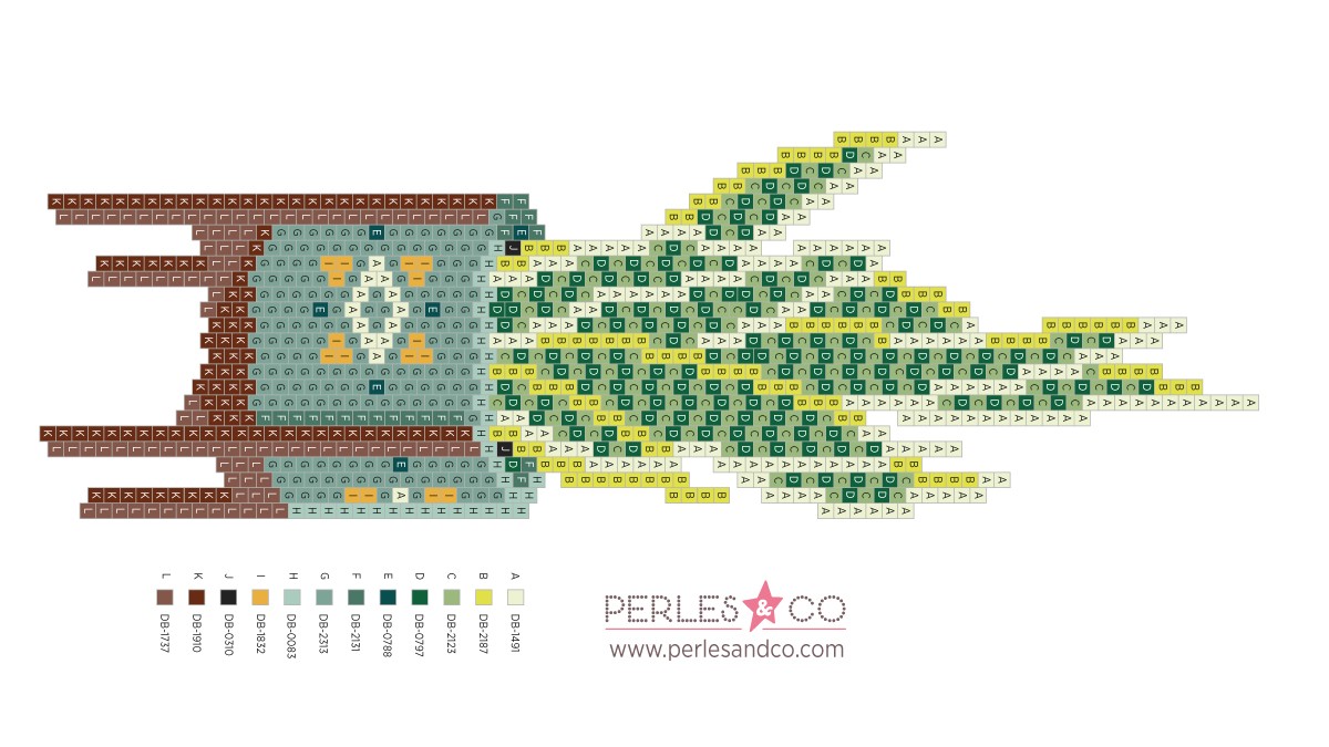 Schéma Tissage Miyuki plante en pot Sansevieria