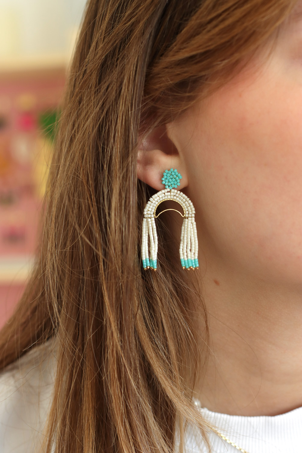 Schéma Boucles d'oreilles pendantes Miyuki tissage arc de cercle