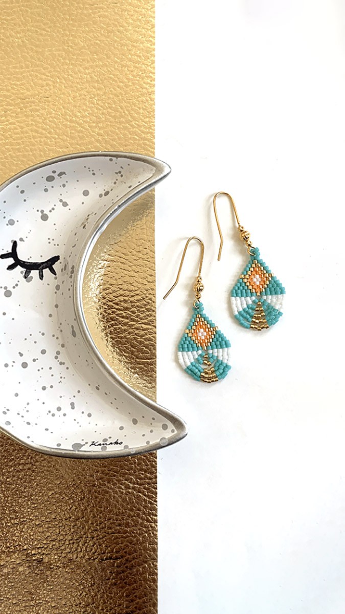 Schéma Boucles d'oreilles géométriques en perles Miyuki Délicas 11/0 Schéma Boucles d'oreilles géométriques en perles Miyuki Délicas 11/0