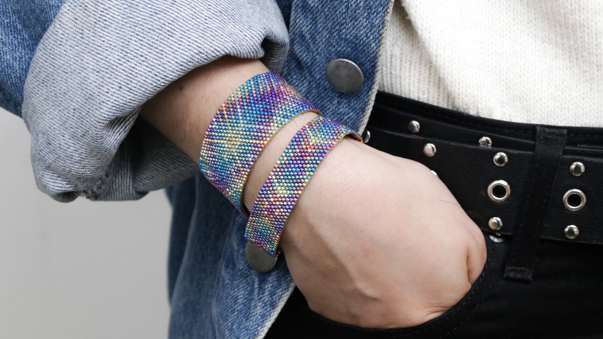 Schéma Bracelet brésilien motif hypnotic en tissage de perles Miyuki Délicas