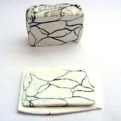 Boucles d'oreilles effet marbre en pâte polymère et pompons : Etape 1