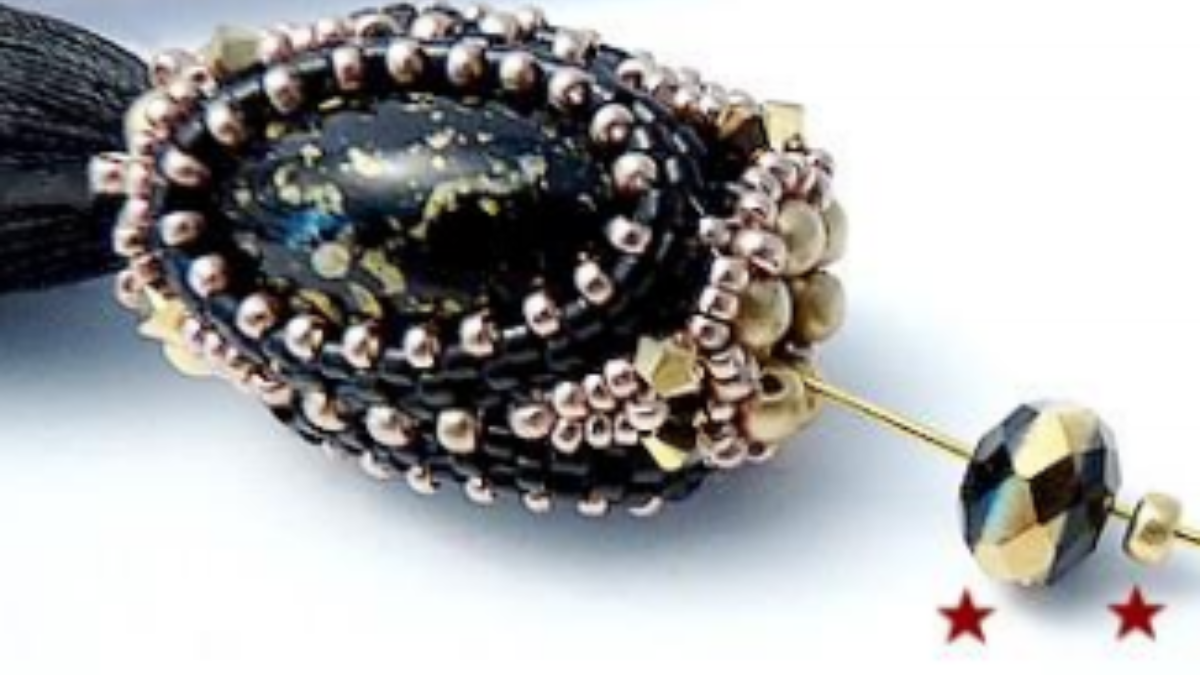 Accessoire de sac, pompon perle Angèle avec perles en verre Athos par Puca : Etape 35