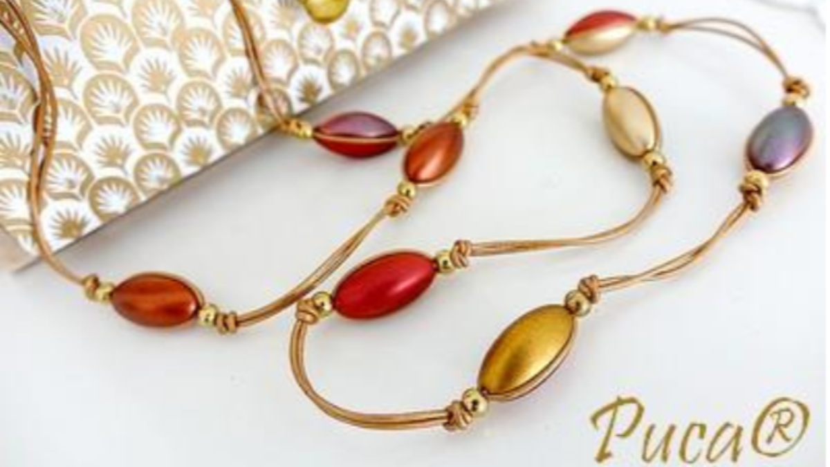 Collier Aïko avec perles en verre Athos par Puca