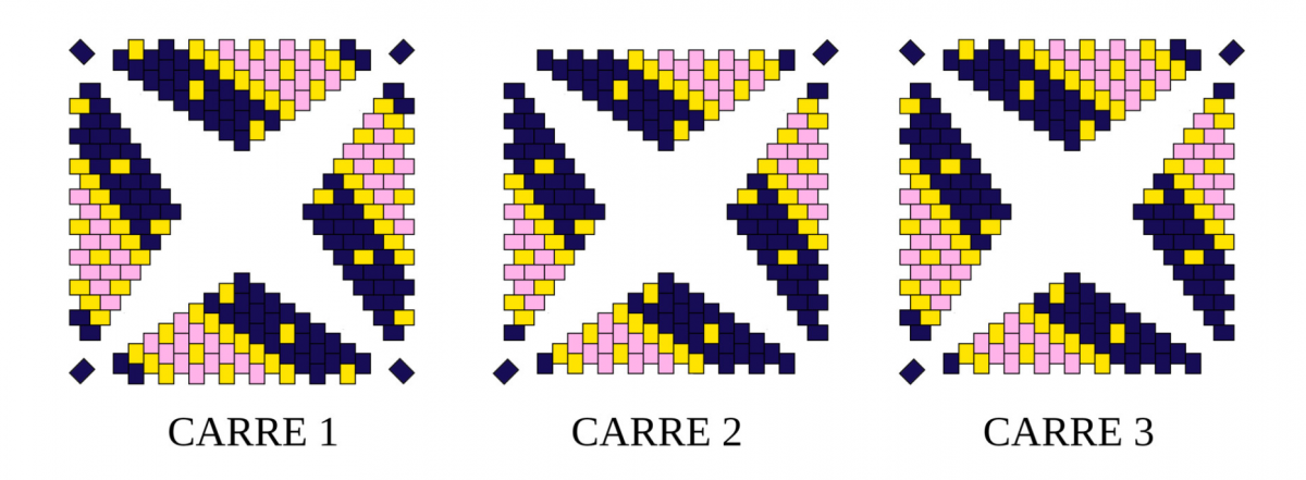 Schéma Etoiles 3D de Noël en tissage peyote de perles Miyuki Schéma Etoiles 3D de Noël en tissage peyote de perles Miyuki