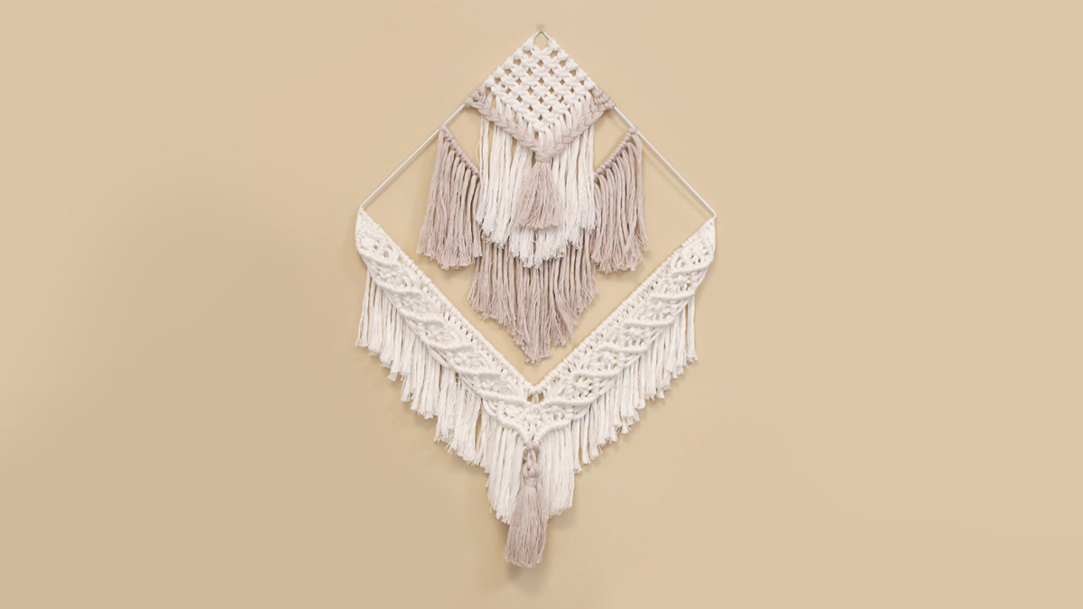 Schéma Tuto DIY : comment fabriquer un grand tissage mural en macramé