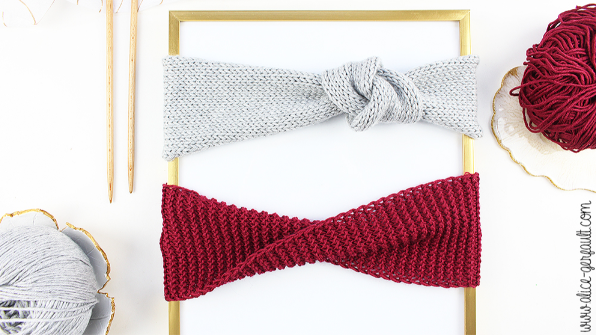 Schéma DIY Tricot débutant - Headband au tricot point mousse et point jersey en laine Merino Schéma DIY Tricot débutant - Headband au tricot point mousse et point jersey en laine Merino