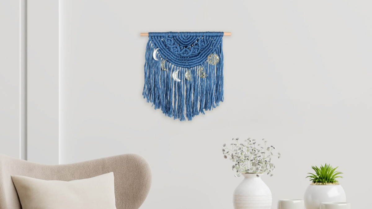 Tuto Suspension murale en macramé avec lunes en résine
