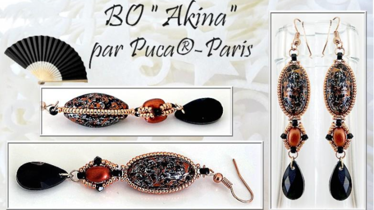 Boucles d'oreilles Akina en perles en verre Athos et Samos par Puca