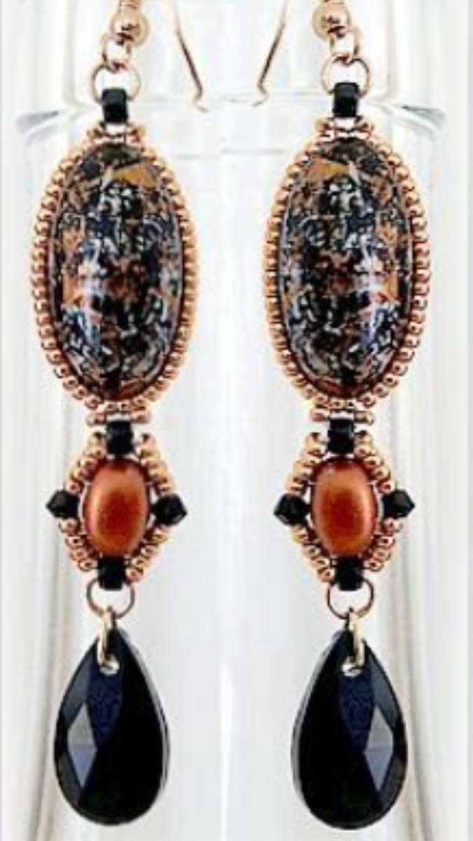 Schéma Boucles d'oreilles Akina en perles en verre Athos et Samos par Puca