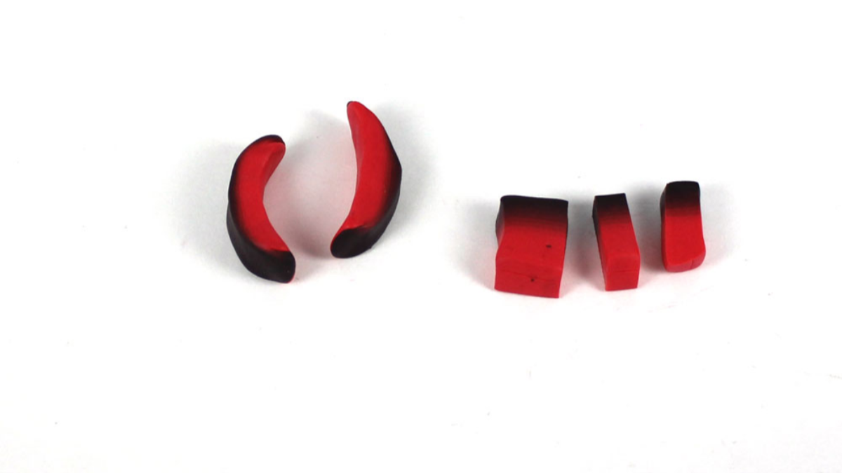 Boucles d'oreilles polymère cane rose : Etape 11