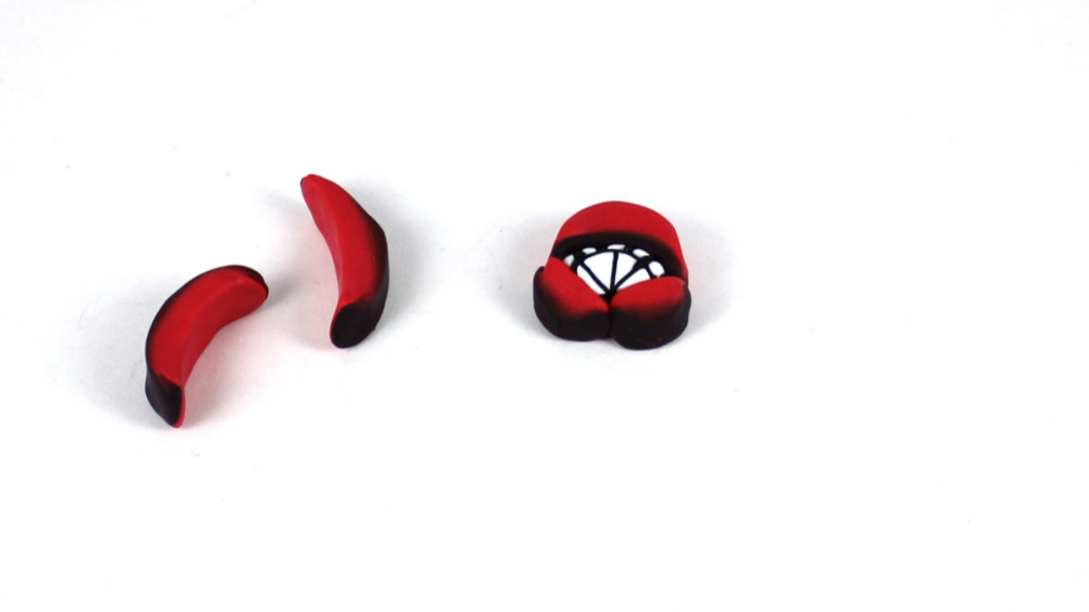 Boucles d'oreilles polymère cane rose : Etape 12