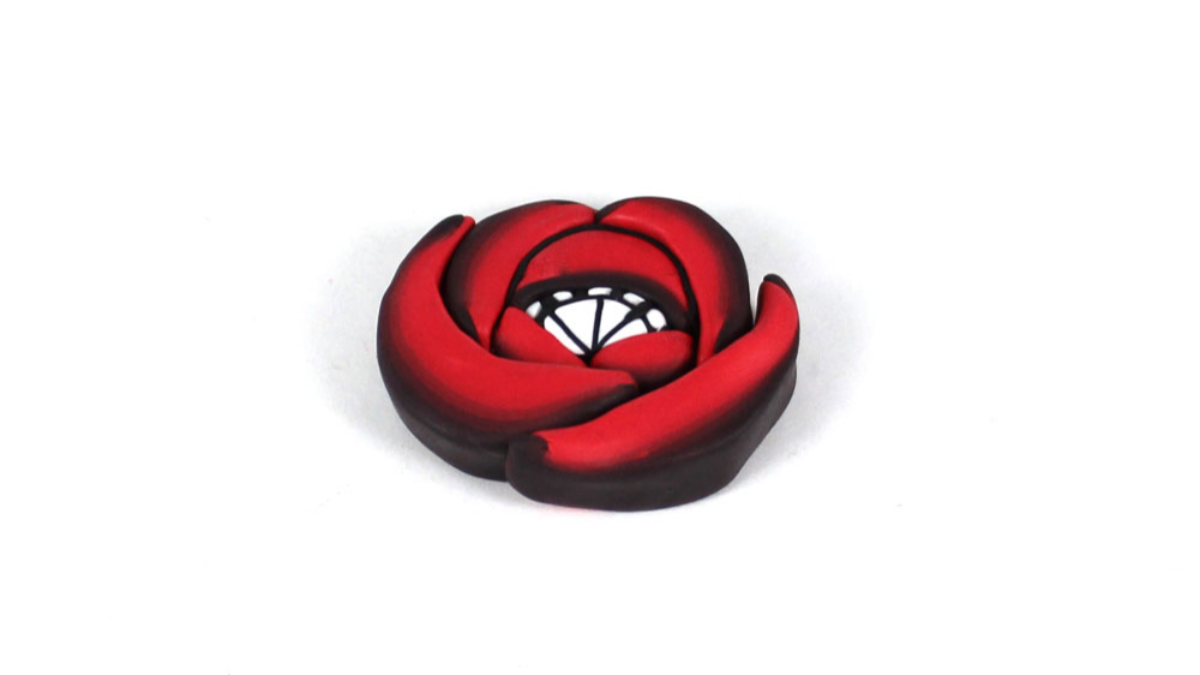 Boucles d'oreilles polymère cane rose : Etape 14