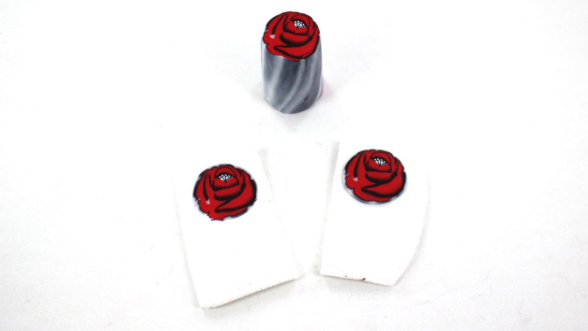 Boucles d'oreilles polymère cane rose : Etape 20