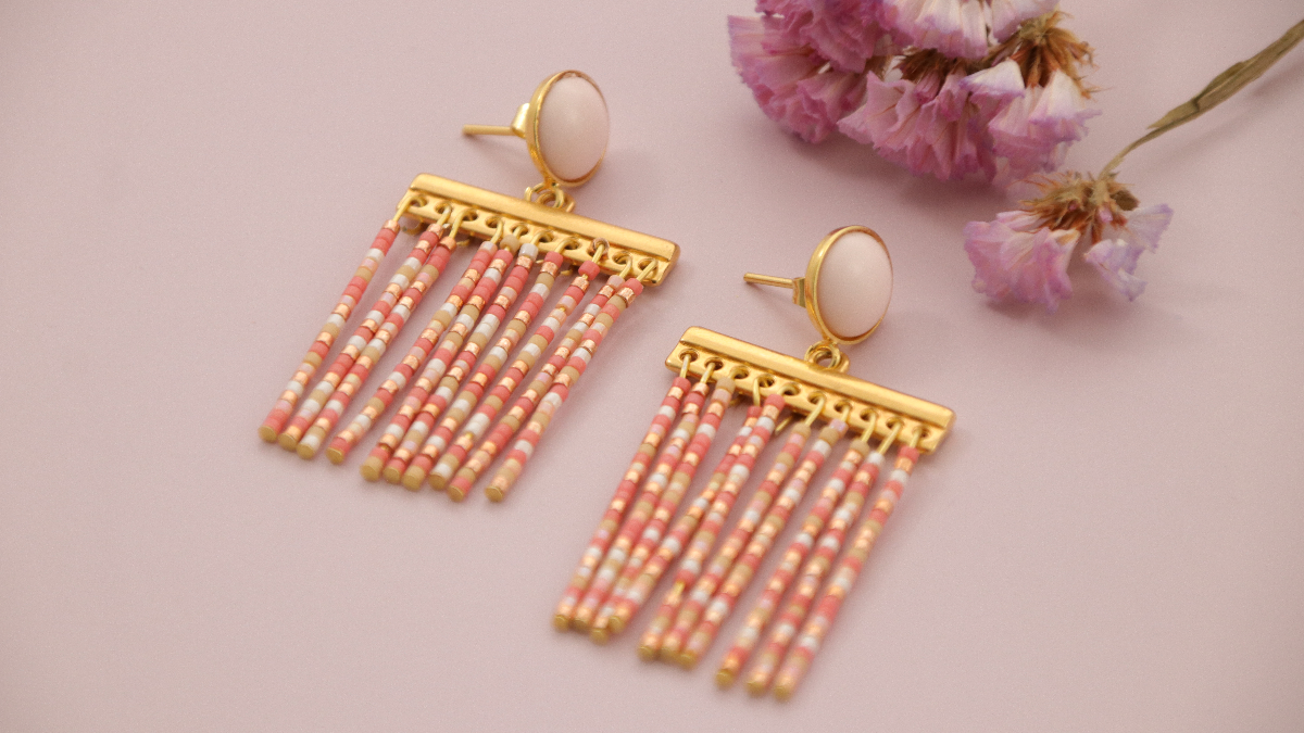 Boucles d'oreilles à franges Pastel en perles Miyuki Délicas 11/0