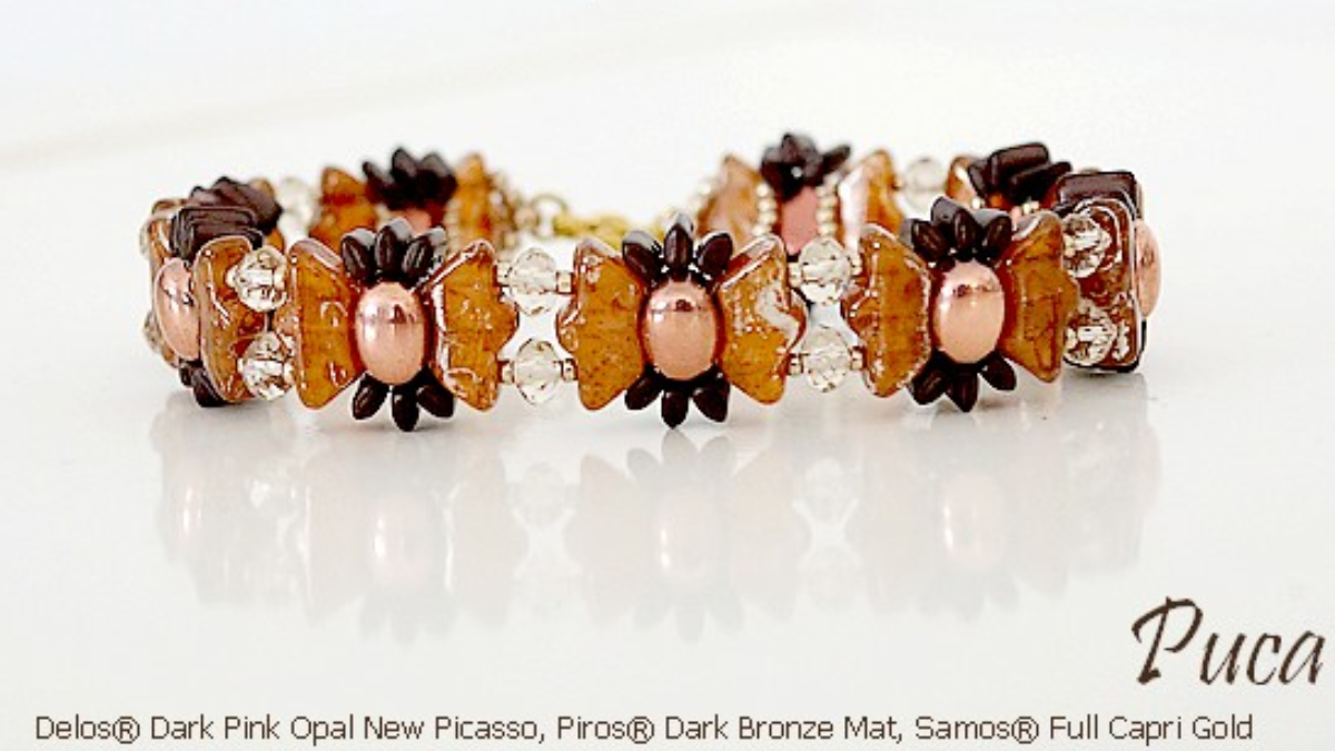 Schéma Bracelet Dora en perles en verre Delos et Samos par Puca