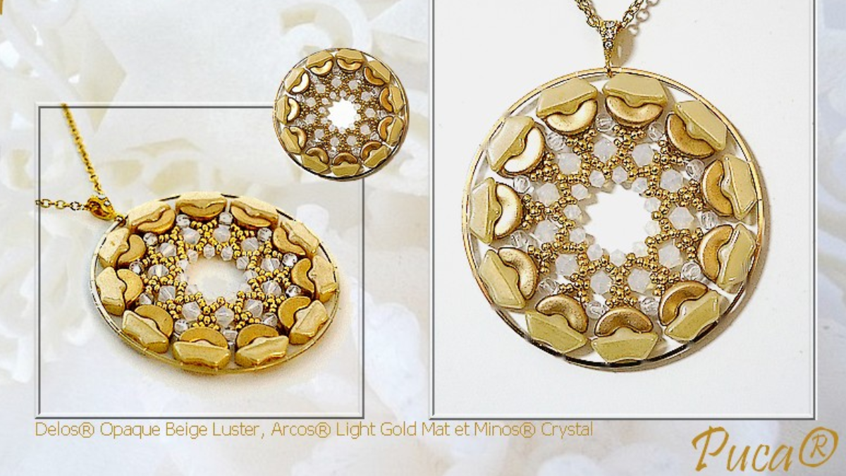 Pendentif Delia en perles en verre Delos par Puca