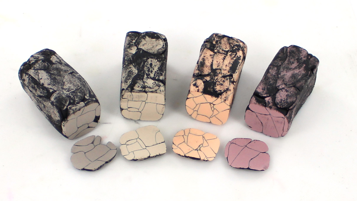 DIY collier en pâte polymère imitation perles howlite pastel : Etape 4