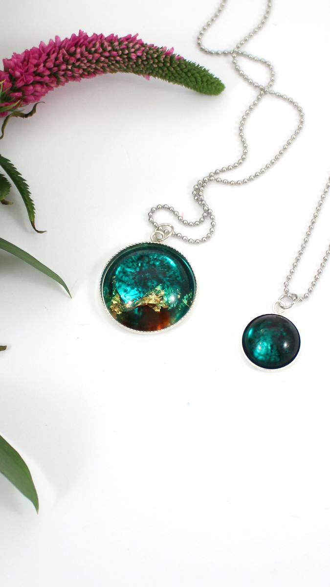 Schéma Pendentif cabochon serti en résine époxy Schéma Pendentif cabochon serti en résine époxy