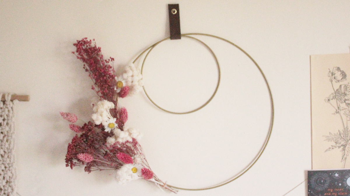 Schéma DIY Décoration bohème - Couronne de fleurs séchées