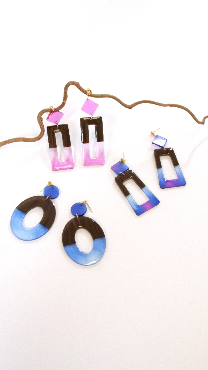 Schéma Boucles d'oreilles techniques polymère et résine