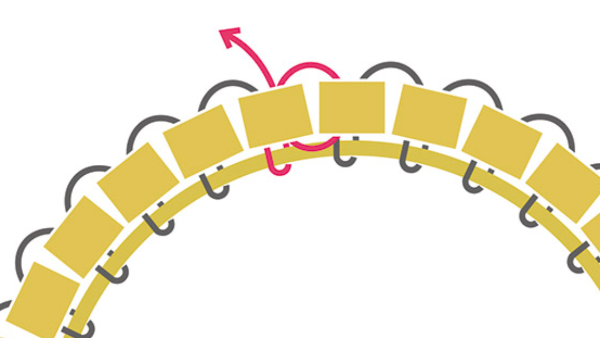 Boucles d'oreilles Tissage Brick stitch Miyuki Soleil et pierre de lune : Etape 4