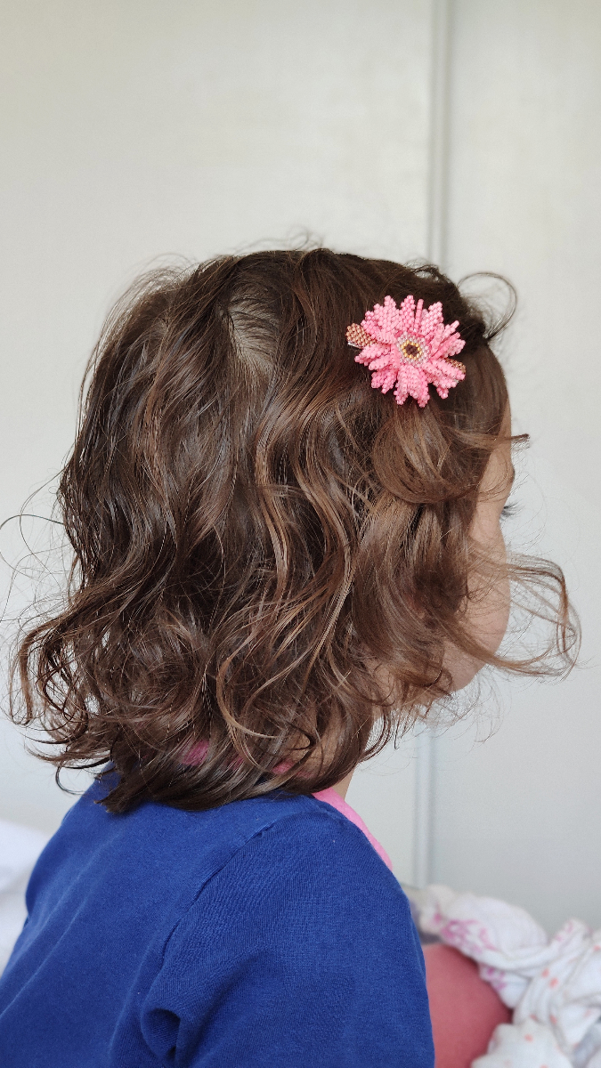 Barrettes fleurs en relief en tissage de perles Miyuki Délicas 11/0