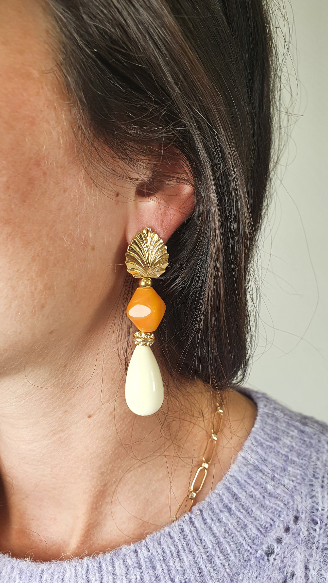 Schéma DIY Boucles d'oreilles pendantes avec perles gouttes en resine