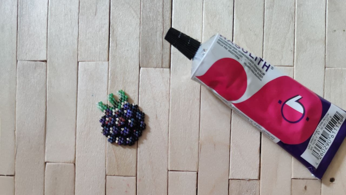 DIY aimant mûre et champignon en relief en tissage de perles Miyuki 11/0 : Etape 2