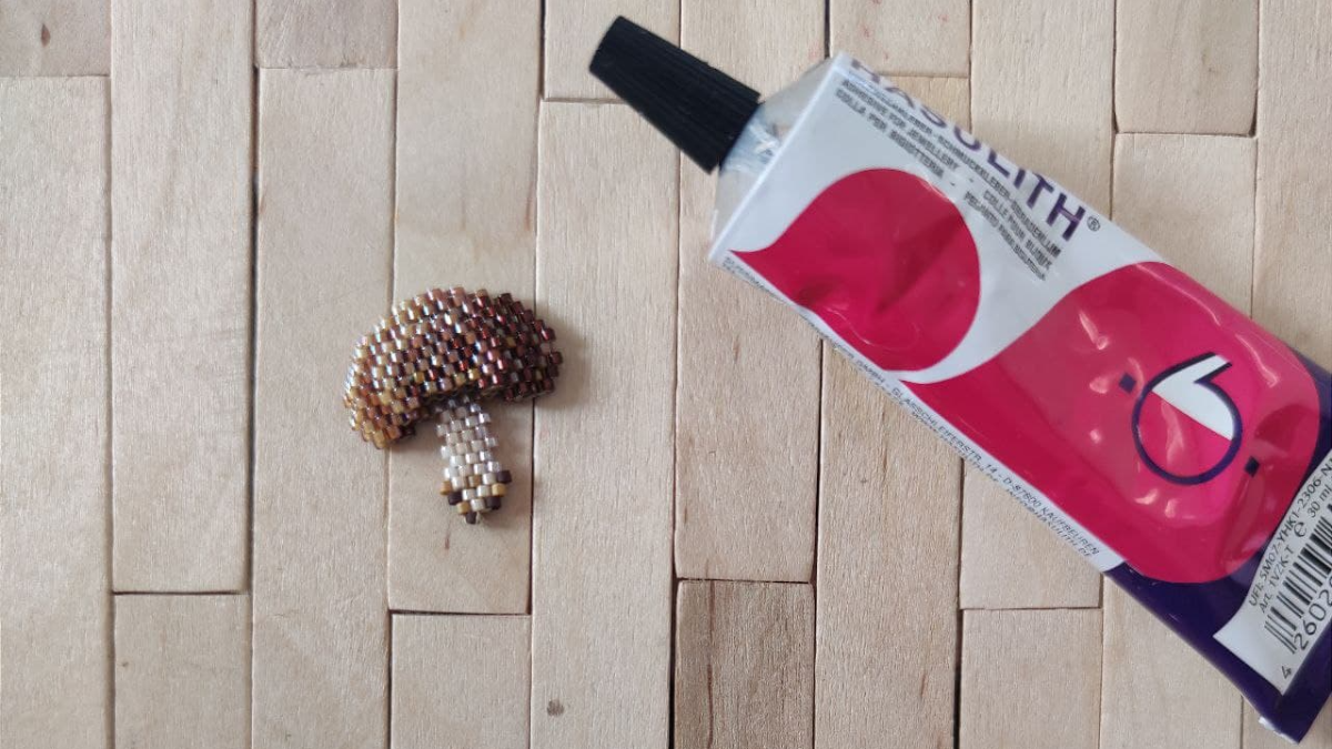 DIY aimant mûre et champignon en relief en tissage de perles Miyuki 11/0 : Etape 5