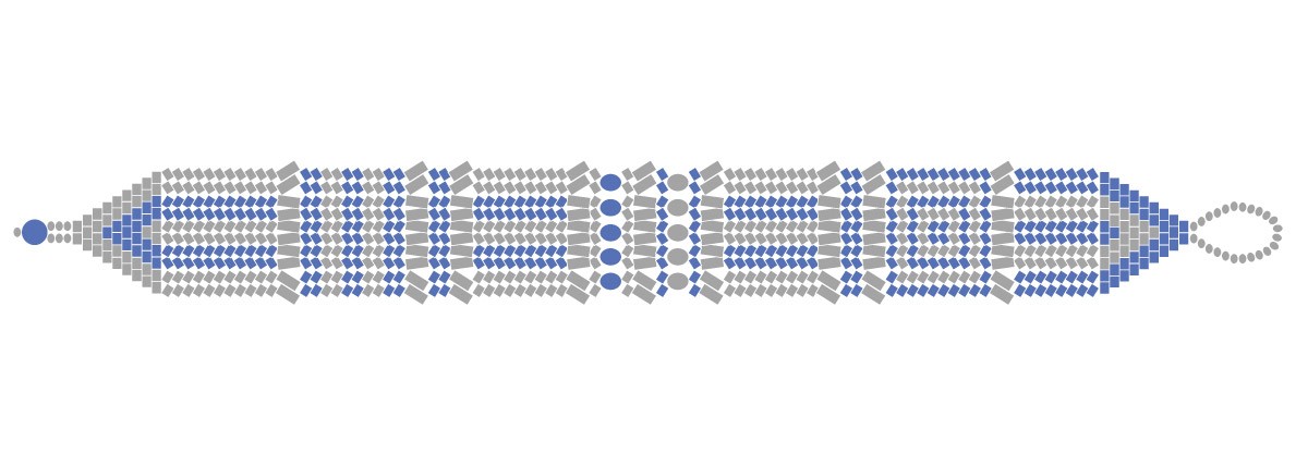 Schéma DIY Bracelet en tissage herringbone et brickstitch de perles bugles et Delica Miyuki 11/0